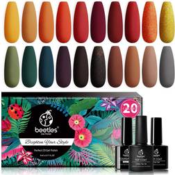 Beetles Gel Nail Polish Kit A-Cozy Campfire 23-pack