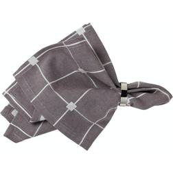 Broste Copenhagen Tila fabric napkin Stoffserviette Braun, Weiß (45x45cm)