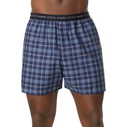 Hanes Men's Woven Boxers 2-pack,Plaids and Stripes,M