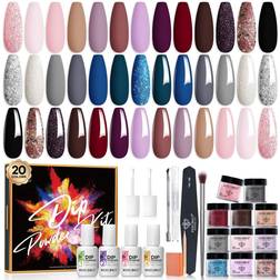 Modelones Dip Powder Nail Kit Starter A-Fall Winter 32-pack