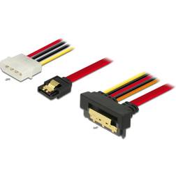 DeLock kabel SATA 6 Gb/s 7 4 Pin strömkontakt 0.3m