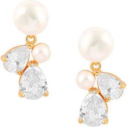 Hultquist Ellen Earrings - Gold/Pearls/Transparent