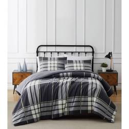 Truly Soft Milo Plaid Flannel Bedspread Gray