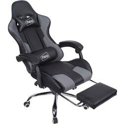 Neo Leather Gaming Racing Recliner Chair With Footrest - Grey