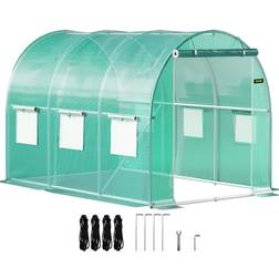 VEVOR Walk-in Tunnel Greenhouse 10x7ft Stainless Steel Plastic