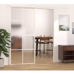 vidaXL Sliding Door Frosted ESG Schiebetür Klarglas (90x)