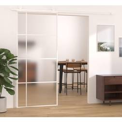 vidaXL Sliding Door Frosted ESG Skyvedør Klarglass (90x)