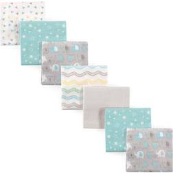 Luvable Friends Baby Cotton Flannel Receiving Blankets Basic Elephant 7-Pack One Size