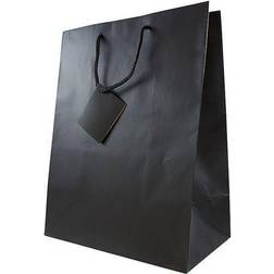 Jam Paper Gift Bags with Rope Handles Large 10 x 13 x 5 Black Matte 3/Pack (673MABLA)