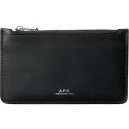 A.P.C. Walter Leather Cardholder Black - ONE BLACK BLACK