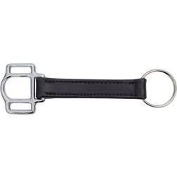 Personalized Halter Cheek Leather Keychain Black