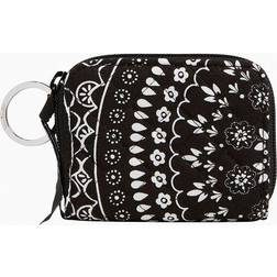 Vera Bradley Women s Recycled Cotton RFID Petite Zip-Around Wallet Black Bandana Medallion