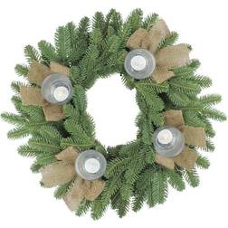 Northlight 21" Artificial Pine & Burlap Votive Candle Holder