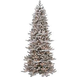 Puleo International 6.5-ft. Pre-Lit Flocked Slim Fir Christmas Tree