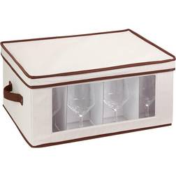 Honey Can Do Natural/Brown Polycotton Stemware Storage Box Small Box