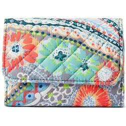 Vera Bradley Women s Recycled Cotton RFID Compact Wallet Citrus Paisley