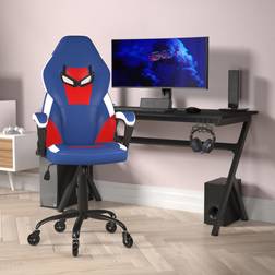 Flash Furniture Stone Ergonomic PC Office Computer Chair Adjustable Red & Blue Designer Gaming Chair 360° Swivel Transparent Roller Wheels