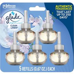 Glade PlugIns Refills Air Freshener Scented Essential Bathroom Clean Linen 5-pack 3.35fl oz