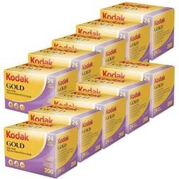 Kodak 10 Units GOLD 200 Color Negative Film 35mm Roll Film, 24 Exposures