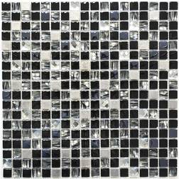 HUH Mosaik Square Crystal/Stainless Steel Mix Black/Glass Xcm M7 30x30cm