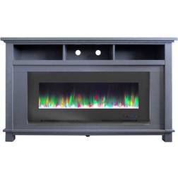 Hanover Winchester 57.8 in. Freestanding Electric Fireplace TV Stand in Slate Blue with Crystal Rock Display