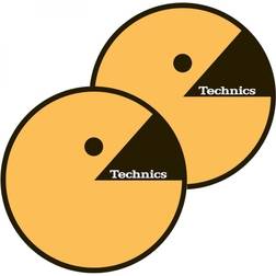 Technics 60651 Pair DJs Slipmat Tecman Design 1 Pair of Legendary Yellow Logo