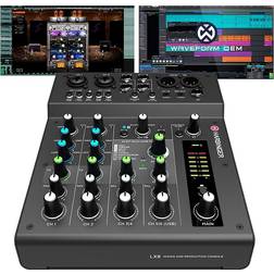 Harbinger Lx8 8-Channel Analog Mixer With Bluetooth, Fx And Usb Audio