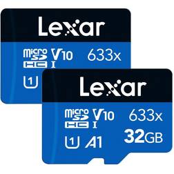 LEXAR BLUE Series High-Performance 633x 32GB microSDHC UHS-I Memory Card, 2-Pack