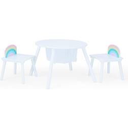 Teamson Kids Fantasy Rainbow Fishnet Play Table & Chairs