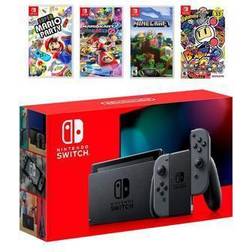 Nintendo 2019 New Nintendo Switch Gray Joy-Con Console Multiplayer Party Game Bundle, Super Mario Party, Mario (Switch)