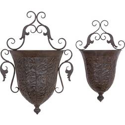 Ridge Road Decor Set of 2 Brown Traditional Planter