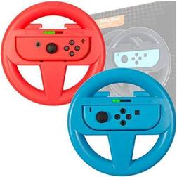 steering wheels for nintendo switch joycons and mario kart parties & tournaments twin pack nightrider lights edition (patented design with joycon
