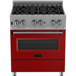 ZLINE 4 Fuel Convection Range Red