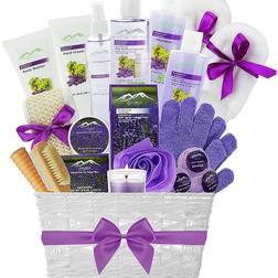 Deluxe XL Gourmet Spa Gift Basket with Essential Oils. 20-Piece Luxury Bath Body Gift