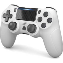 Wireless Controller Compatible With P-S4, Remote Game Joystick Controller with Dual Vibration Compatible with P-S4 Console(white)