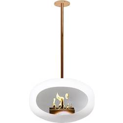 Le Feu White Sky Bioethanol Fire Rose Gold Bioethanol Fireplace, 120cm