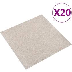 vidaXL Carpet Floor Tiles 20 pcs 5 mÂ² 50x50 cm Light Beige