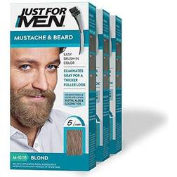 Just For Men Mustache & Beard Coloring Gray Hair with Brush Included Blond M10/15 3pk