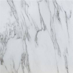 Achim Tivoli Bianco Marble 45-piece Self Adhesive Vinyl Floor Tile Set, White, 12X12