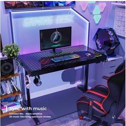 EUREKA ERGONOMIC 43 inch RGB Gaming Desk, Home Office Computer Desk with LED Lights APP Control Music Sync Color Changing, Free Handle Cup.