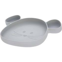 Lässig Silicone plate with suction pad Little Chums Mouse grey