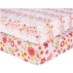 Sammy & Lou Lab Floral Sprinkles Microfiber Fitted Crib Sheet 2-Pack