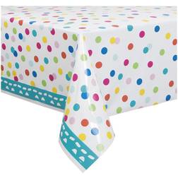 Unique Party 49603 Plastic Confetti Cake Birthday Tablecloth, 7ft x 4.5ft