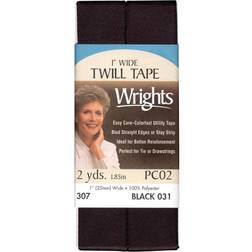 Wrights Black Twill Tape 1 inches X2yd