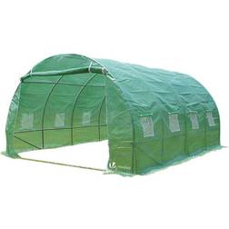 Vounot Polytunnel Greenhouse 12m² Edelstahl Kunststoff