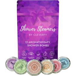 Cleverfy Aromatherapy Shower Steamers Pack of 12 Shower Bombs with Essential Oils.