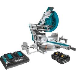 Makita 18V X2 LXT Lithium-Ion (36V) 12 in. Brushless Dual-Bevel Sliding Compound Miter Saw Kit AWS Capable 5.0 Ah