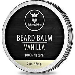 Vanilla Beard Balm Styles Strengthens & Softens Beards and Mustaches 100% Natural Beard Conditioner with Organic Shea Butter Tea Tree Argan & Jojoba Oils with Vanilla Scent by Strikin
