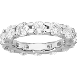 Charles & Colvard Round Eternity Ring - Silver/Transparent