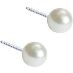 Blomdahl Natural Earrings - Silver/Pearl
